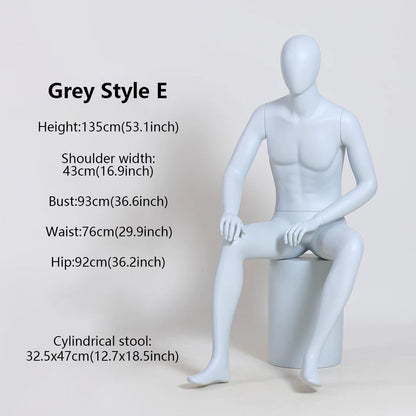 DE-LIANG Male Full Body Premium Mannequin for Clothing Display | Standing & Sitting Pose