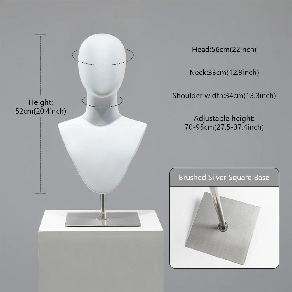 DE-LIANG Cosplay Mannequin Head Stand | Wigs Hats Jewelry | Extra-Long Wig Display