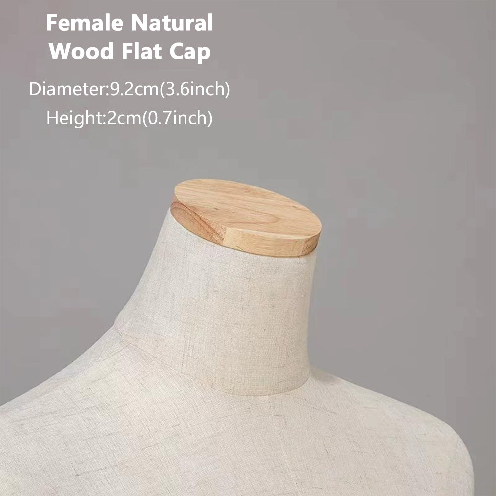 DE-LIANG Wooden Mannequin Head Cap for Clothing Store Boutique Display Dress Form