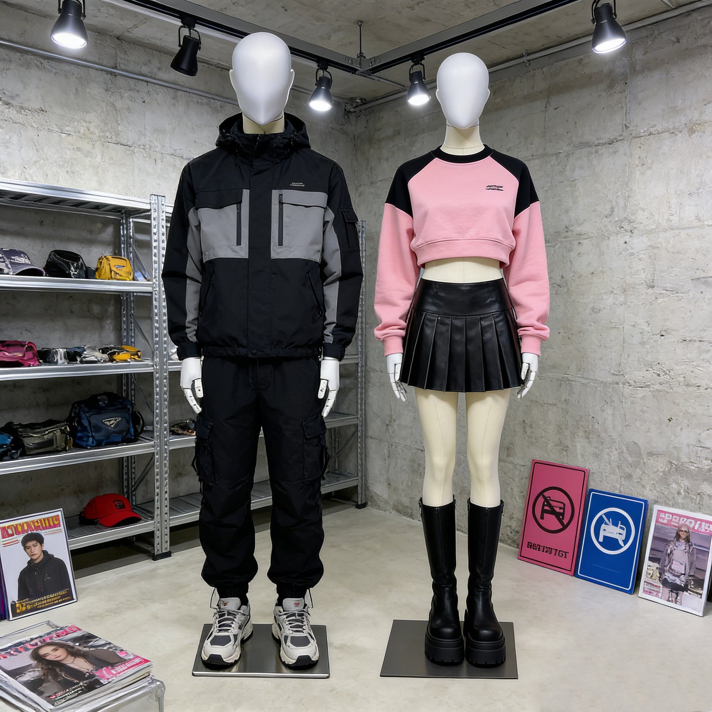 DE-LIANG Full Body Mannequin Adjustable Dress Form Retail Store Display Boutique Window