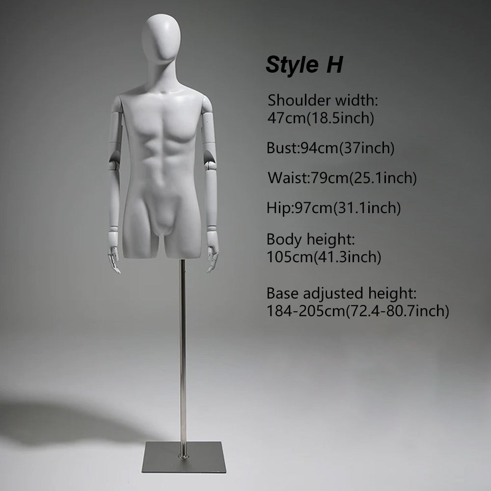 DE-LIANG Gray Youth Mannequin - Full Body Fiberglass Display Forms for Clothing Stores