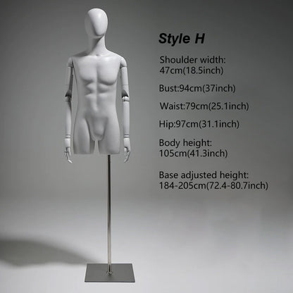 DE-LIANG Gray Youth Mannequin - Full Body Fiberglass Display Forms for Clothing Stores