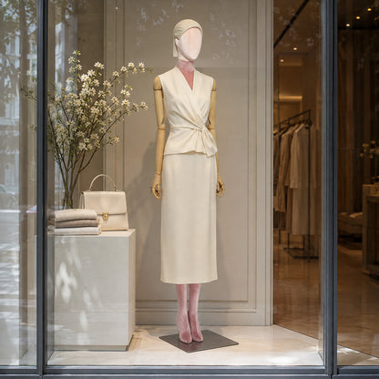DE-LIANG Full Body Fabric Velvet Flocked Mannequin for Retail Boutique Window Displays