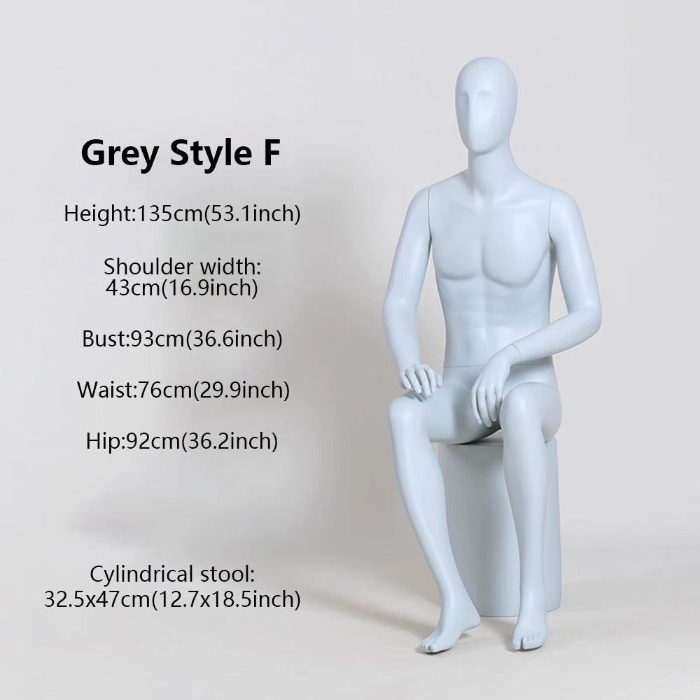 DE-LIANG Male Full Body Premium Mannequin for Clothing Display | Standing & Sitting Pose