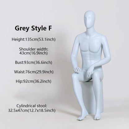 DE-LIANG Male Full Body Premium Mannequin for Clothing Display | Standing & Sitting Pose