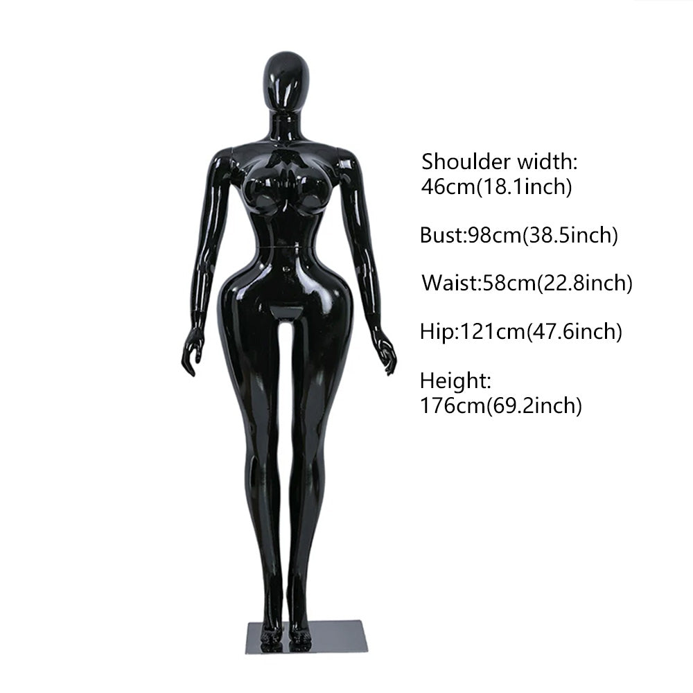 Professional Chrome Plated Female Mannequin - Full Body Dress Form Display Stand for Retail & Boutique