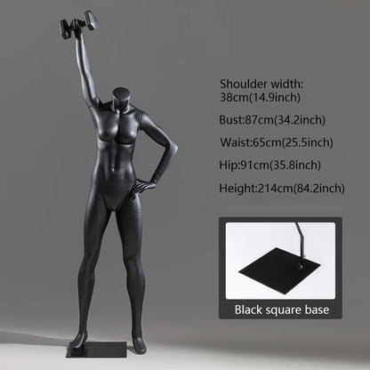 DE-LIANG Athletic Sport Mannequin Dumbbell & Sitting Pose for Gym & Sportswear Store