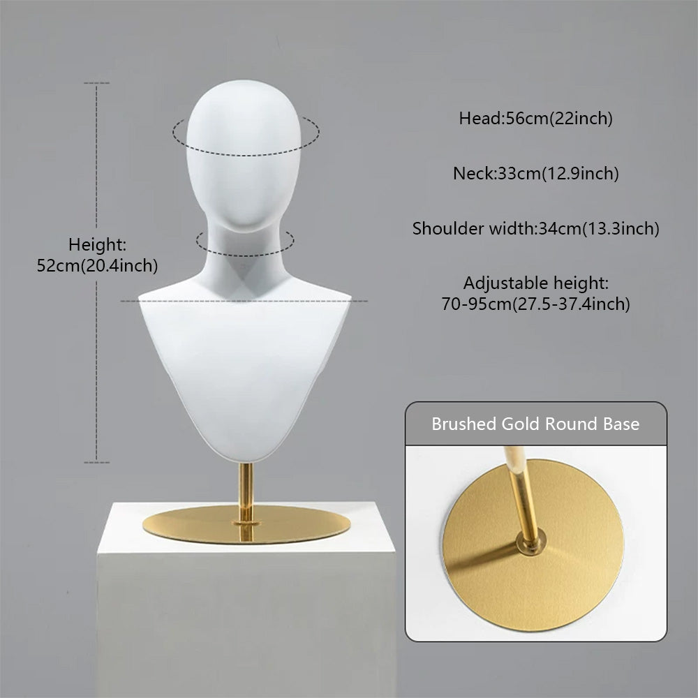 DE-LIANG Cosplay Mannequin Head Stand | Wigs Hats Jewelry | Extra-Long Wig Display