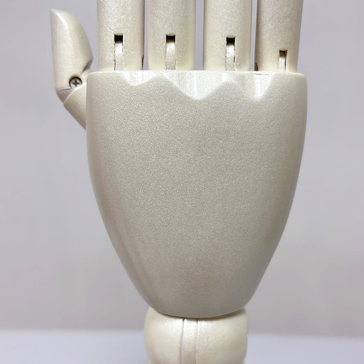 DE-LIANG Pearlescent Mannequin Head & Wooden Hand Display Set for Jewelry, Fashion & Retail