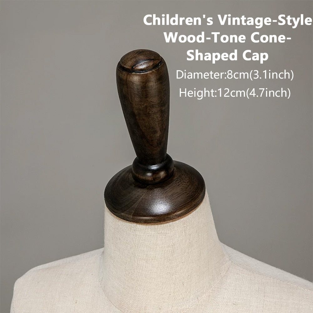 DE-LIANG Wooden Mannequin Head Cap for Clothing Store Boutique Display Dress Form