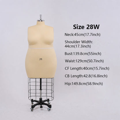DE-LIANG Professional Bridal & Evening Gown Dress Form, Western Sizes 0-28