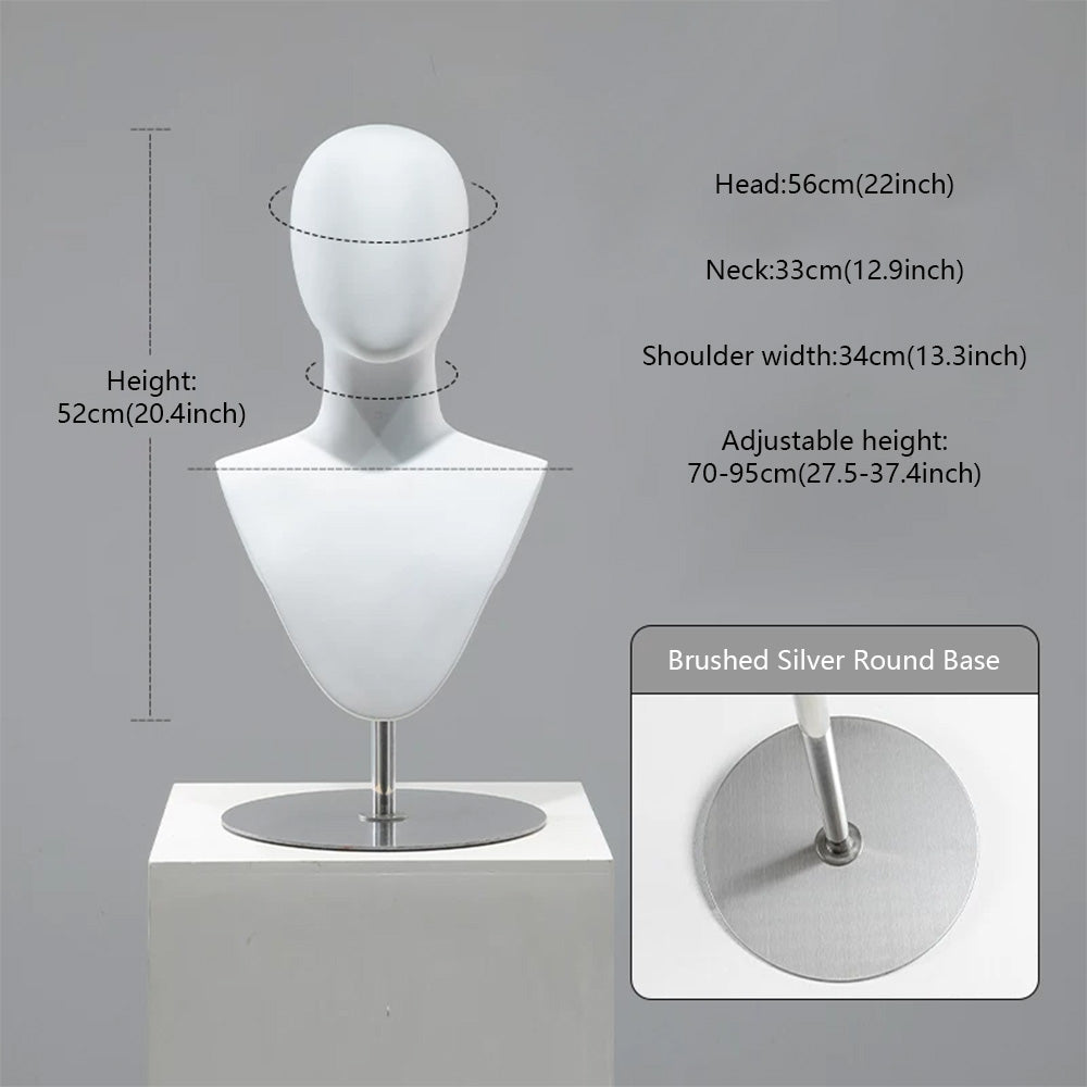 DE-LIANG Cosplay Mannequin Head Stand | Wigs Hats Jewelry | Extra-Long Wig Display