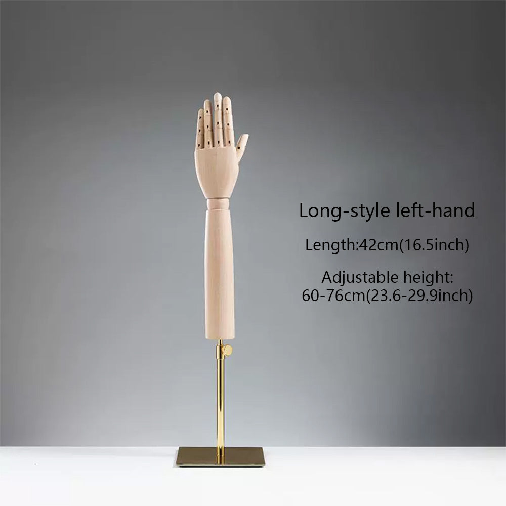 DE-LIANG Wooden Articulated Hand Mannequin with Stand – Jewelry & Bag Display Prop
