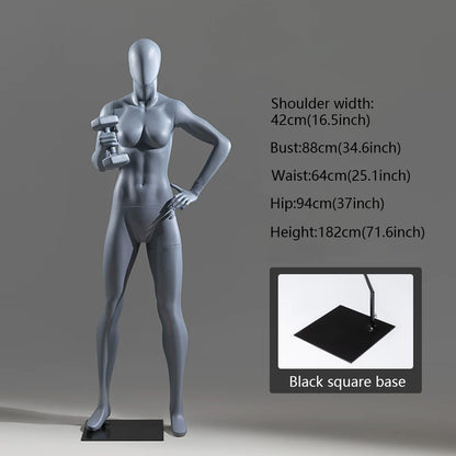 DE-LIANG Athletic Sport Mannequin Dumbbell & Sitting Pose for Gym & Sportswear Store