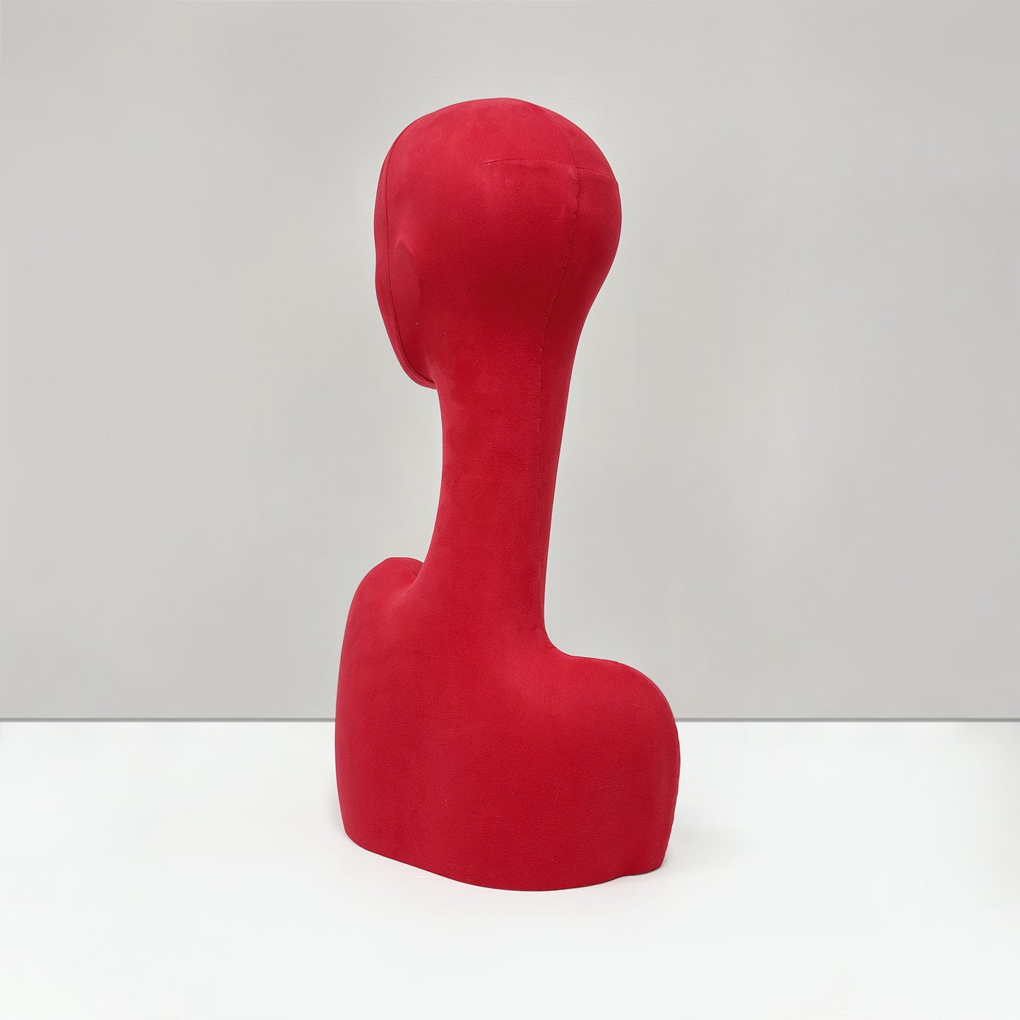 DE-LIANG Swan Neck Velvet Mannequin Head, Fiberglass Wig & Jewelry Display