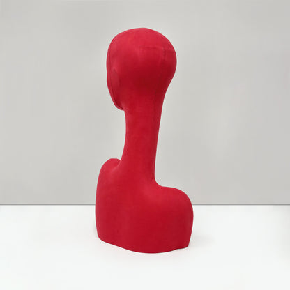 DE-LIANG Swan Neck Velvet Mannequin Head, Fiberglass Wig & Jewelry Display