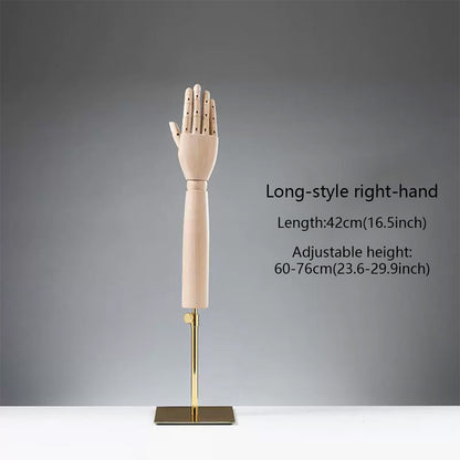 DE-LIANG Wooden Articulated Hand Mannequin with Stand – Jewelry & Bag Display Prop