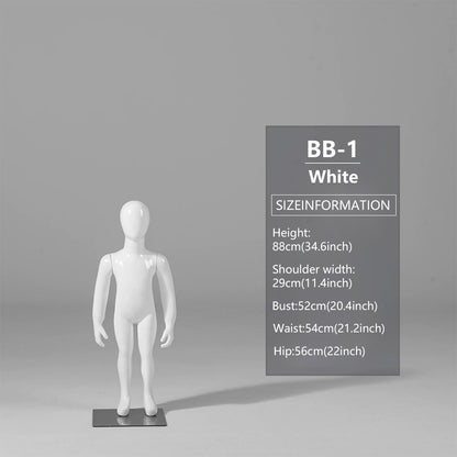 DE-LIANG Child Mannequin Display Forms – Standing & Sitting Poses (Ages 2–15)