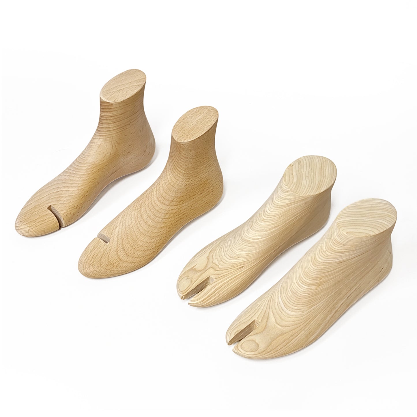 DE-LIANG Solid Wood Tabi Foot Form – Shoe Last & Display Stand for Sandals, Flip Flops