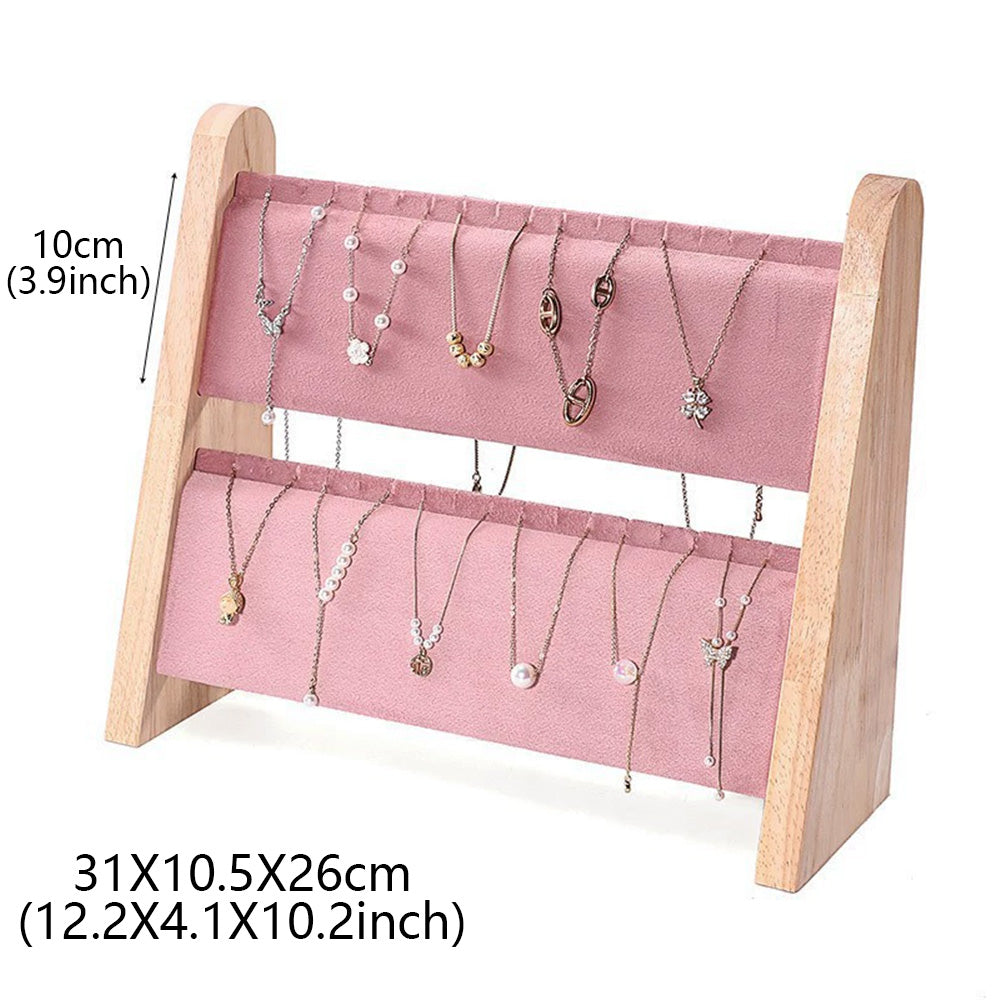 DE-LIANG Pink Velvet Jewelry Display Stand Set – Perfect for Jewelry Stores & Boutiques