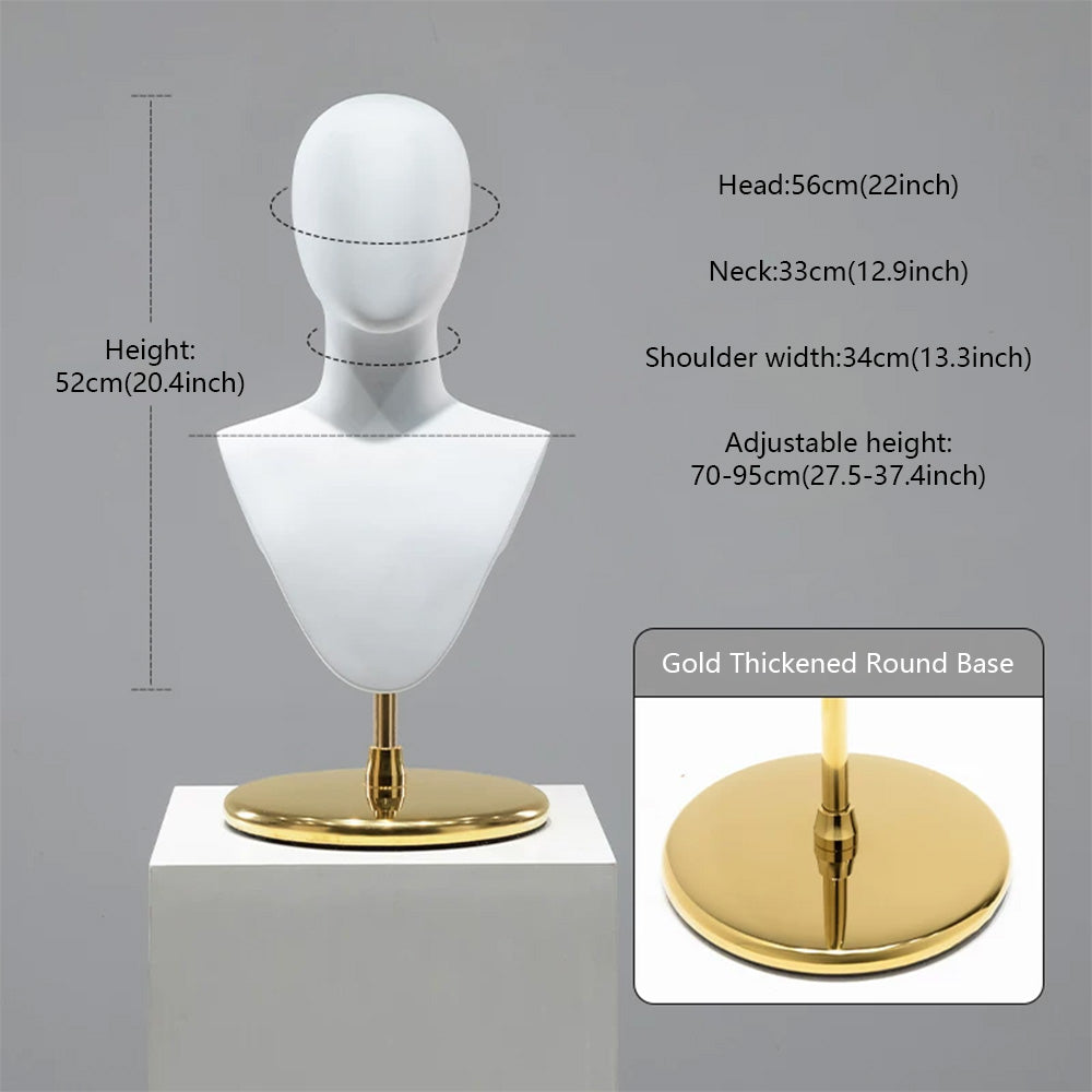 DE-LIANG Cosplay Mannequin Head Stand | Wigs Hats Jewelry | Extra-Long Wig Display