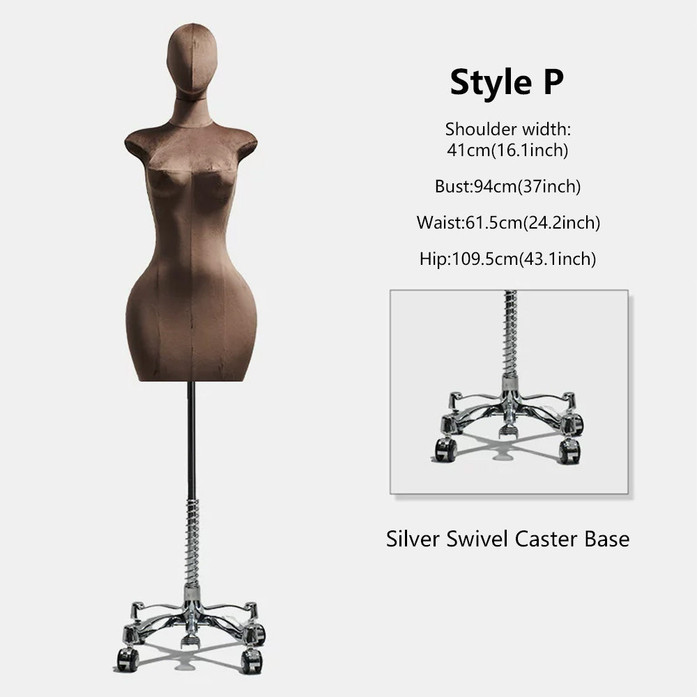 DE-LIANG Curvy Velvet-Wrapped Female Mannequin Half Body for Boutique & Store Display