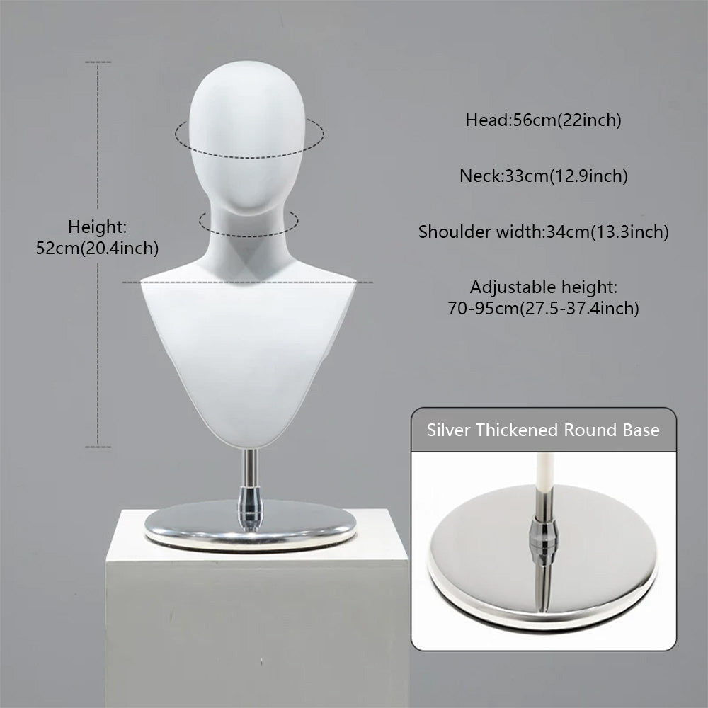 DE-LIANG Cosplay Mannequin Head Stand | Wigs Hats Jewelry | Extra-Long Wig Display