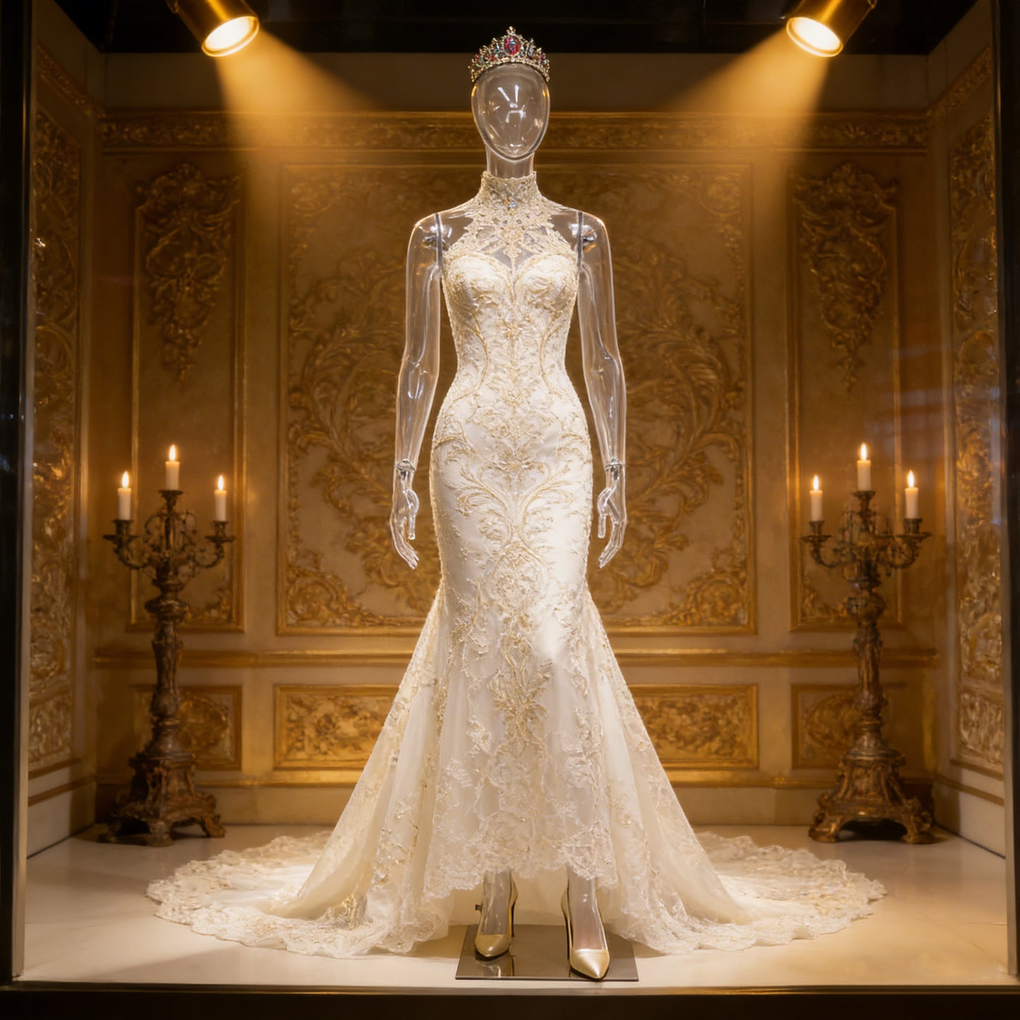 DE-LIANG Transparent Female Mannequin Full Body PE Display for Retail Store Photography