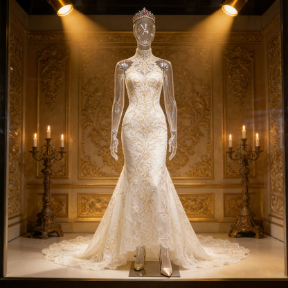 DE-LIANG Transparent Female Mannequin Full Body PE Display for Retail Store Photography