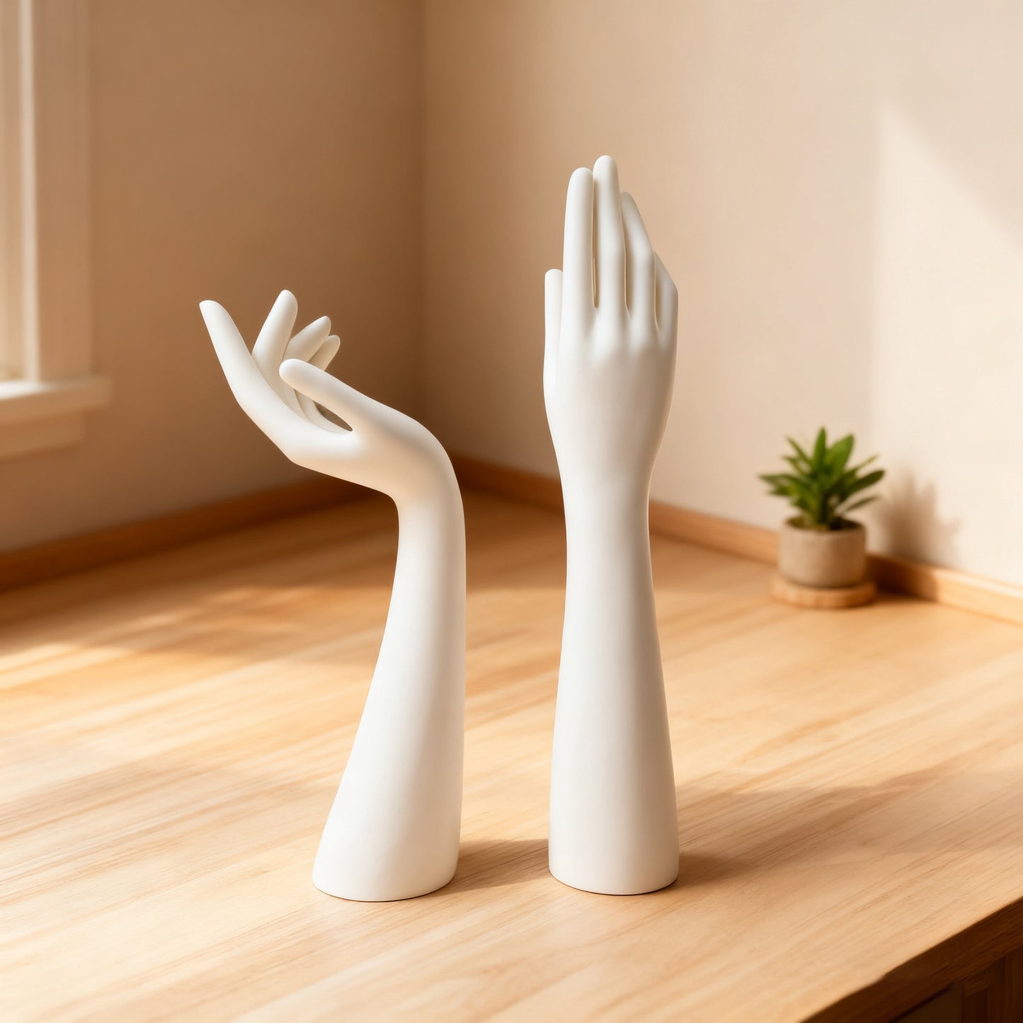 DE-LIANG White Plastic Mannequin Hand: Jewelry Display, Wig/Hat Stand