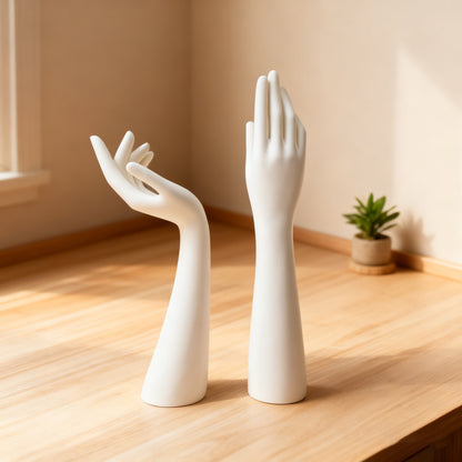 DE-LIANG White Plastic Mannequin Hand: Jewelry Display, Wig/Hat Stand