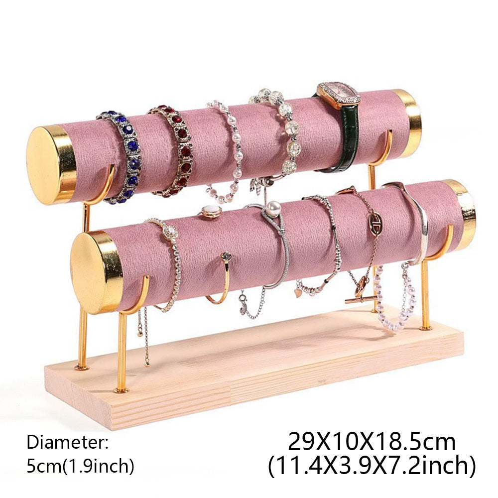 DE-LIANG Pink Velvet Jewelry Display Stand Set – Perfect for Jewelry Stores & Boutiques