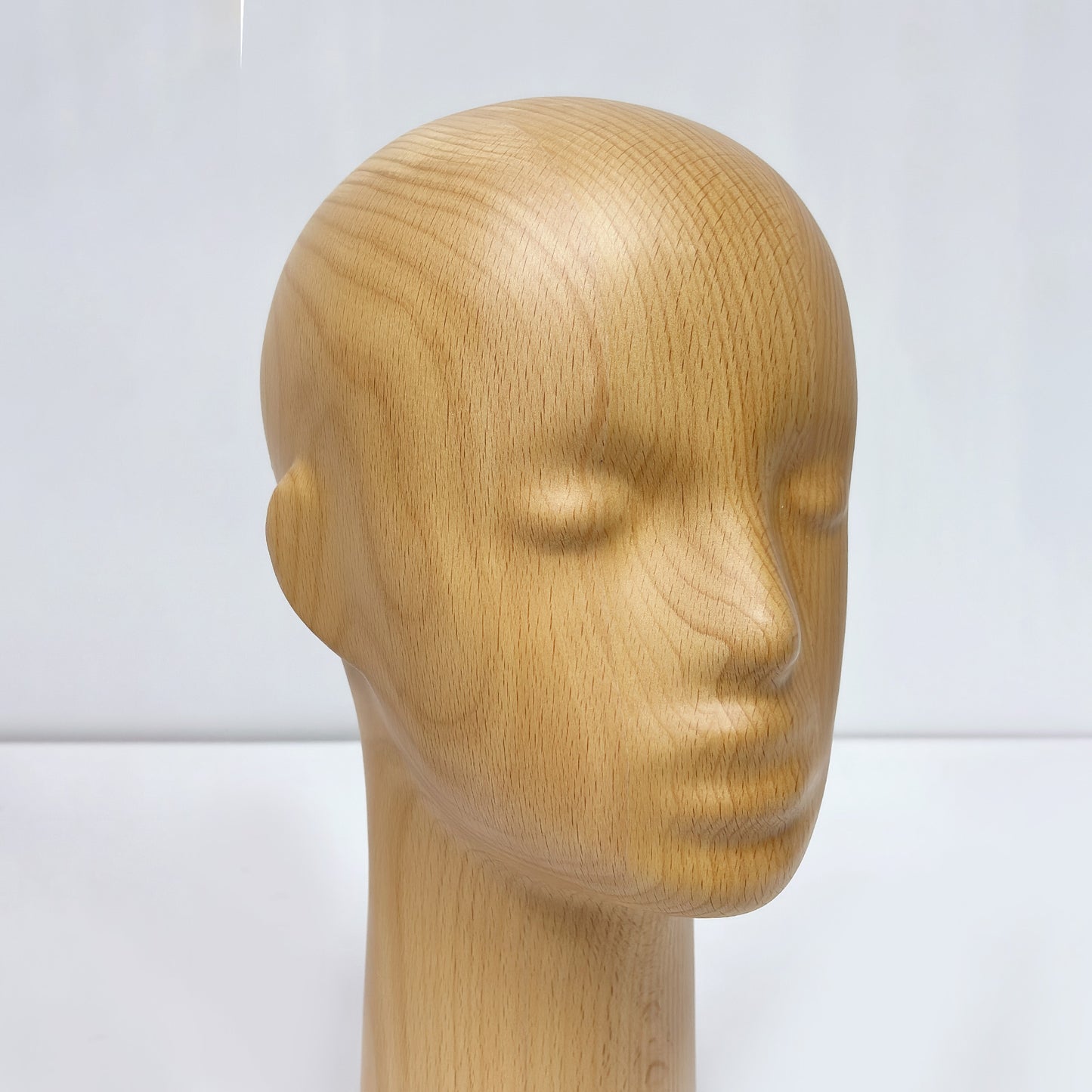 DE-LIANG Wooden Mannequin Head Stand for Hats Wigs & Glasses | Beechwood Display Model