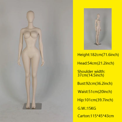 DE-LIANG Female Full Body Mannequin | 6 Skin Tones | Fiberglass Retail Display Form