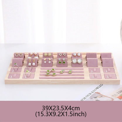 DE-LIANG Pink Velvet Jewelry Display Stand Set – Perfect for Jewelry Stores & Boutiques