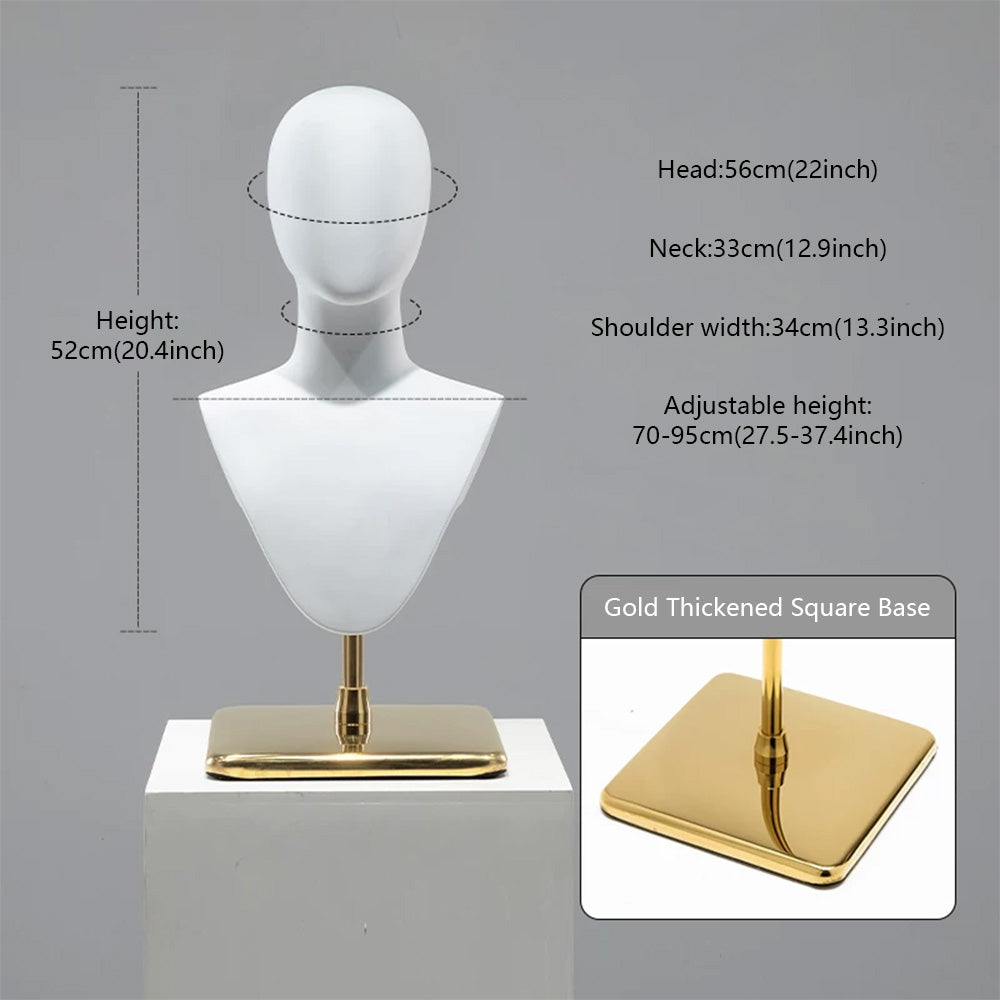 DE-LIANG Cosplay Mannequin Head Stand | Wigs Hats Jewelry | Extra-Long Wig Display