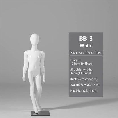 DE-LIANG Child Mannequin Display Forms – Standing & Sitting Poses (Ages 2–15)