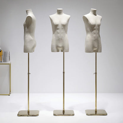 DE-LIANG Male Mannequin Slub Linen Muscle Torso | Menswear Window Display Stand