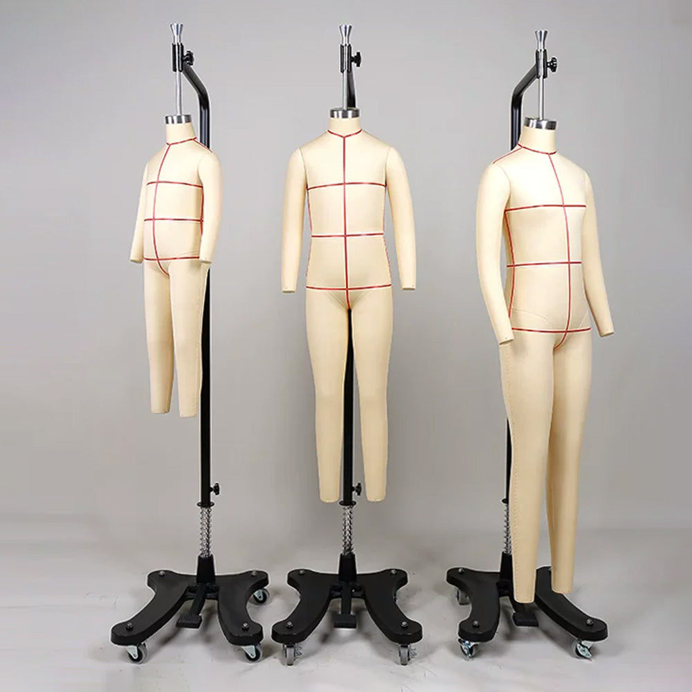 DE-LIANG Professional Children's Full-Body Dress Form with Removable Arms – Adjustable Dressmaking Mannequin for Draping & Pattern Cutting