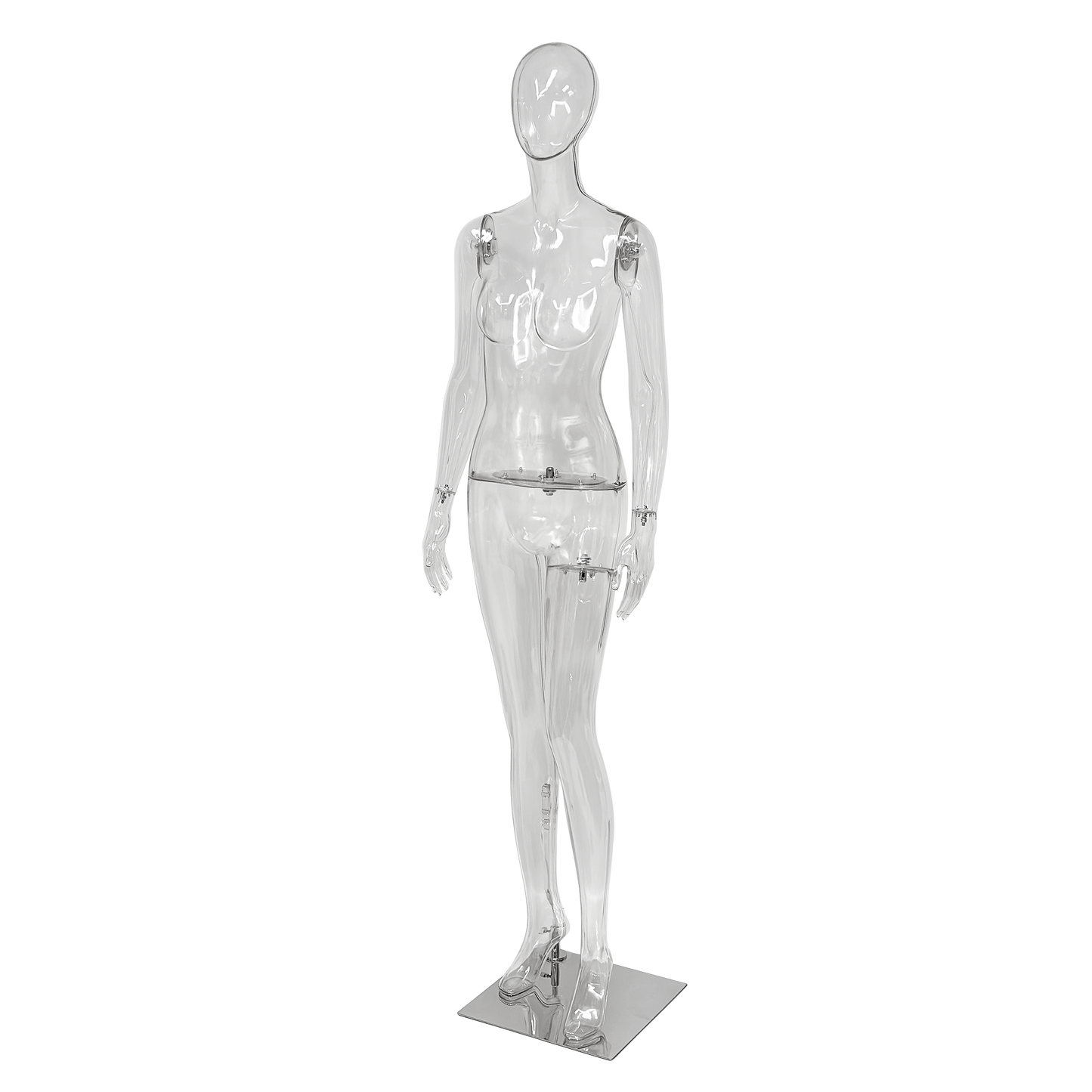 DE-LIANG Transparent Female Mannequin Full Body PE Display for Retail Store Photography