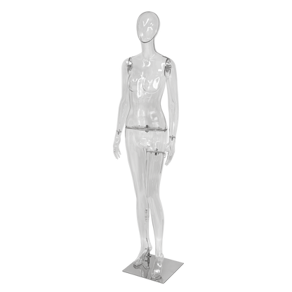 DE-LIANG Transparent Female Mannequin Full Body PE Display for Retail Store Photography