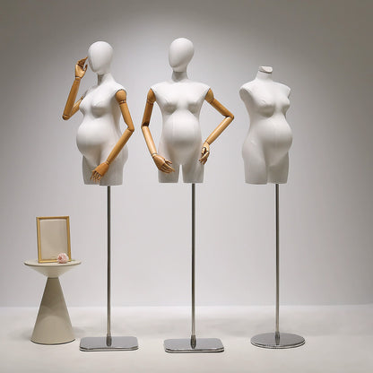 Female maternity dress form with baby bump