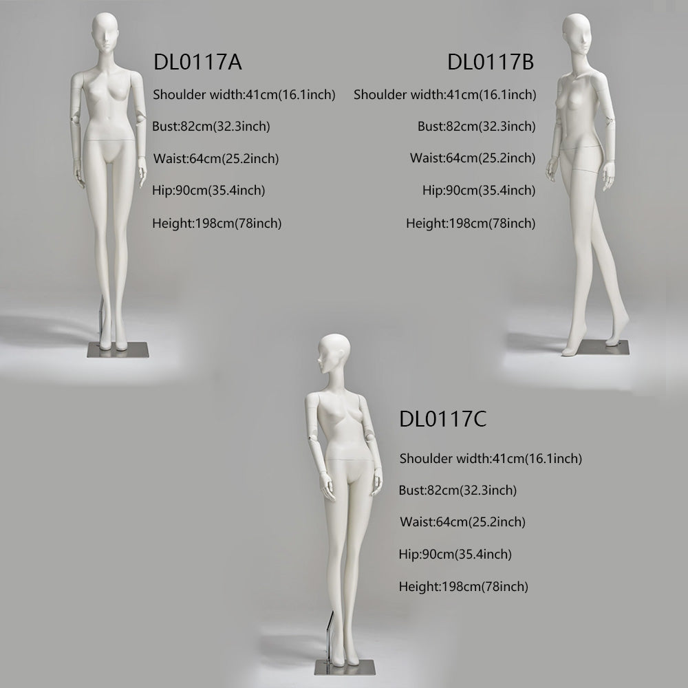 DE-LIANG Luxury White Full Body Female Mannequin (Realistic Display)