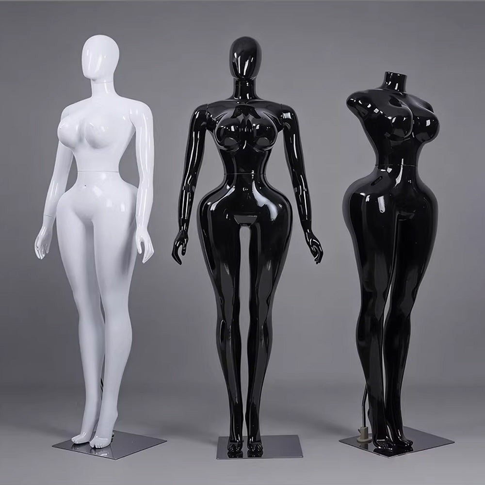 Professional Chrome Plated Female Mannequin - Full Body Dress Form Display Stand for Retail & Boutique