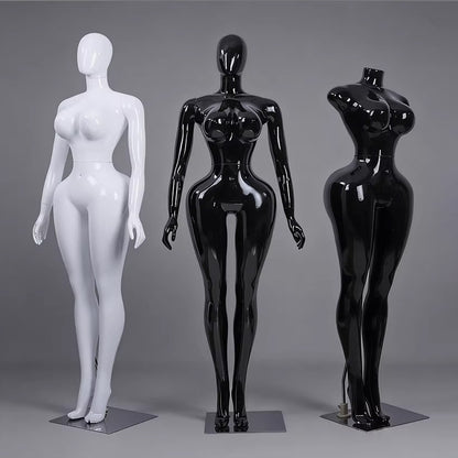 Professional Chrome Plated Female Mannequin - Full Body Dress Form Display Stand for Retail & Boutique