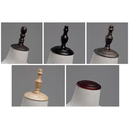 DE-LIANG Wooden Mannequin Head Cap for Clothing Store Boutique Display Dress Form