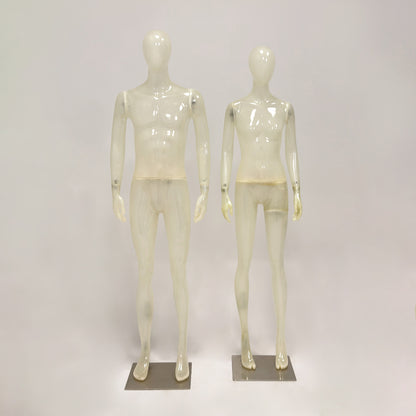 Crystal clear glass fiber texture of professional display mannequin