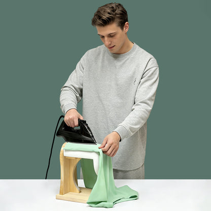 DE-LIANG Shoulder Ironing Board – Sleeve Press with Pine Wood Base & Cotton Cover