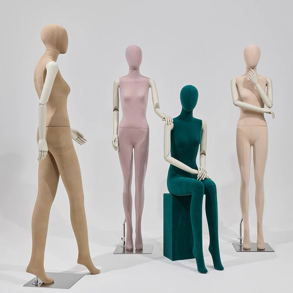 Colorful Suede Female Full Body Mannequin