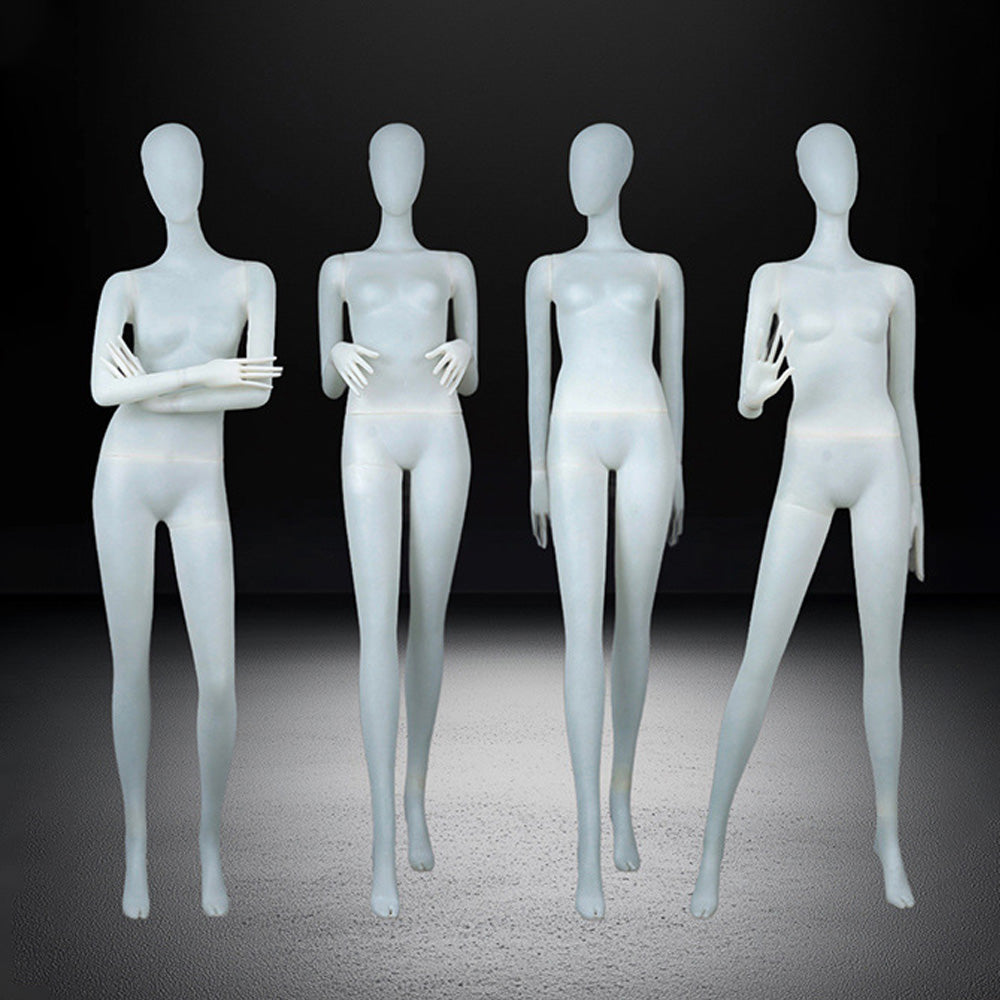DE-LIANG Frosted Translucent Female Full Body Mannequins – Minimalist Abstract Window Display Model, Boutique Clothing Store Fashion Dress Form